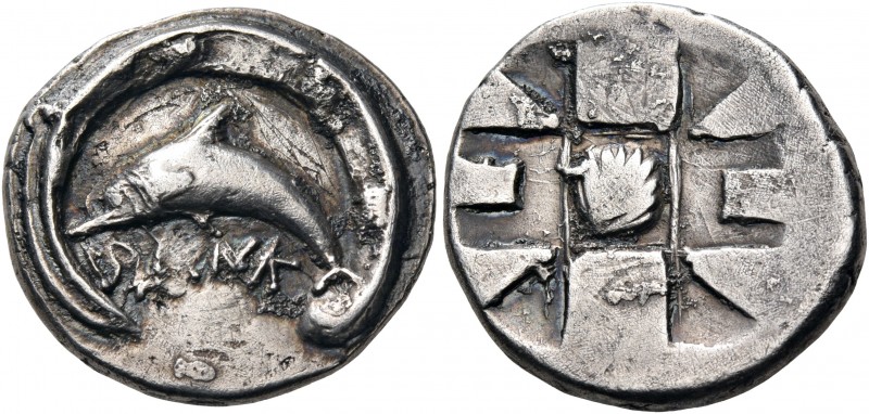 SICILY. Messana (as Zankle). Circa 520-500 BC. Drachm (Silver, 19 mm, 5.48 g). D...