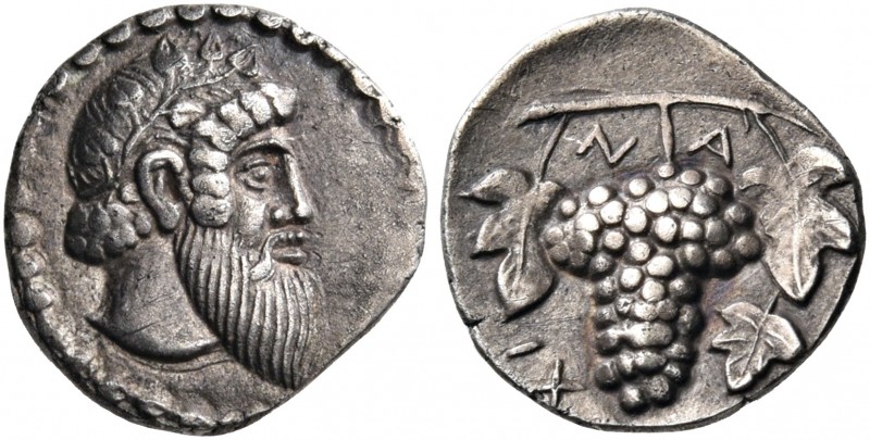 SICILY. Naxos. Circa 461-430 BC. Litra (Silver, 11 mm, 0.73 g, 6 h). Head of bea...