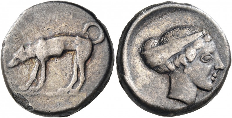 SICILY. Segesta. Circa 440/435-420/416 BC. Didrachm (Silver, 21 mm, 7.85 g, 10 h...