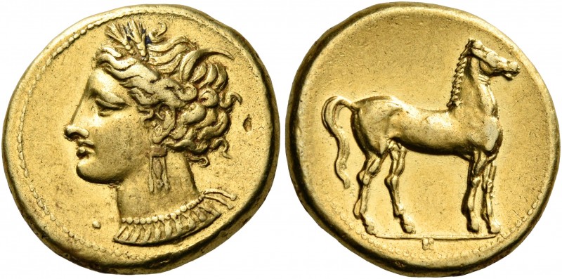 CARTHAGE. Circa 310-290 BC. Stater (Electrum, 18.5 mm, 7.57 g, 12 h). Head of Ta...