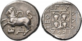 THRACE. Maroneia. Circa 365-330s BC. Stater (Silver, 22.5 mm, 11.07 g, 12 h), struck under the magistrate Kallikrates. Bridled horse galloping to left...