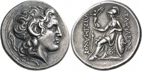 KINGS OF THRACE. Lysimachos, 305-281 BC. Tetradrachm (Silver, 27.5 mm, 16.82 g, 11 h), Lampsakos, 297/6-282/1. Diademed head of Alexander the Great to...