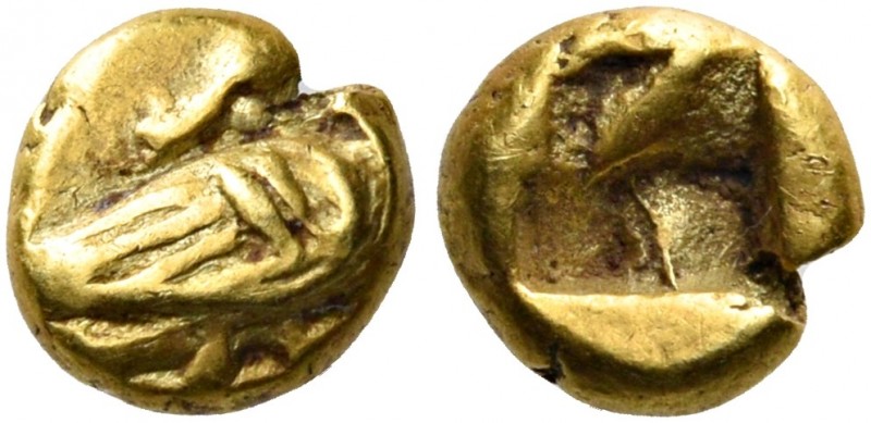 MACEDON. Eion. Circa 600-550 BC. 1/24 Stater (Electrum, 6 mm, 0.64 g). Goose sta...