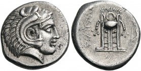 MACEDON. Philippoi. Circa 356-345 BC. Drachm (Silver, 15.5 mm, 3.19 g, 6 h). Head of youthful Herakles to right, wearing lion's skin headdress. Rev. Φ...