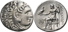 KINGS OF MACEDON. Alexander III ‘the Great’, 336-323 BC. Tetradrachm (Silver, 27 mm, 17.02 g, 11 h), struck posthumously under Demetrios I Poliorketes...