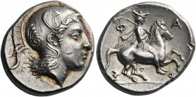 THESSALY. Pharsalos. Late 5th-mid 4th century BC. Drachm (Silver, 18 mm, 5.97 g, 9 h), signed by the engraver Telephantos, with his initials on the ob...