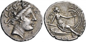 EUBOIA. Histiaia. 3rd-2nd centuries BC. Tetrobol (Silver, 15.5 mm, 2.22 g, 5 h). Vine-wreathed head of nymph Histiaia to right. Rev. IΣTI-A-IEΩN Nymph...