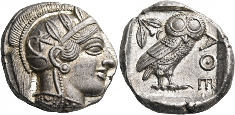 ATTICA. Athens. Circa 449-404 BC. Tetradrachm (Silver, 25.5 mm, 17.22 g, 9 h), 4...
