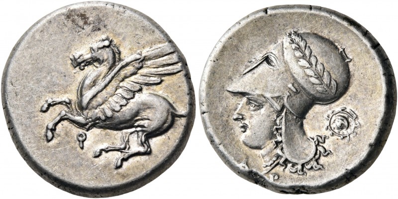 CORINTHIA. Corinth. Mid 4th century BC. Stater (Silver, 21 mm, 8.60 g, 3 h). Peg...