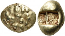 IONIA. Uncertain. Circa 650-600 BC. Hekte (Electrum, 10 mm, 2.31 g), Lydo-Milesian standard. Globular surface with an uncertain pattern of dots. Rev. ...