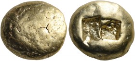 IONIA. Uncertain. Circa 650-600 BC. Trite (Electrum, 12 mm, 4.75 g), Lydo-Milesian standard. Plain globular surface. Rev. Two square incuse punches of...