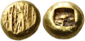 IONIA. Uncertain. Circa 650-600 BC. Hemihekte or 1/12 Stater (Electrum, 7 mm, 1.17 g). Striated surface. Rev. Square incuse punch. Linzalone 1038. Wei...