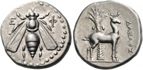 IONIA. Ephesos. Circa 190-170 BC. Drachm (Silver, 17 mm, 4.16 g, 1 h), struck under the magistrate Danaos. E - Φ Bee with open wings. Rev. ΔΑΝΑΟΣ Stag...