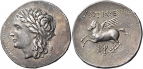 CARIA. Alabanda (as Antiocheia). Circa 197-190/88 BC. Tetradrachm (Silver, 32 mm, 16.94 g, 1 h). Laureate head of Apollo to right. Rev. ΑΝΤΙΟΧΕΩΝ Pega...