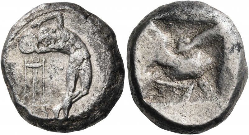 ISLANDS OFF CARIA, Kos. Circa 480-475 BC. Triple Siglos (Silver, 21x25 mm, 16.60...