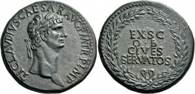 Claudius, 41-54. Sestertius (Orichalcum, 35 mm, 26.35 g, 5 h), Rome, 41-50. TI CLAVDIVS CAESAR AVG P M TR P IMP Laureate head of Claudius to right. Re...