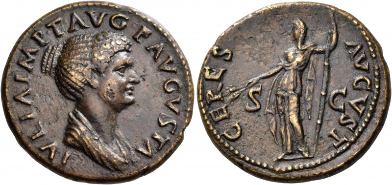 Julia Titi, Augusta, 79-90/1. Dupondius (Orichalcum, 28 mm, 13.09 g, 6 h), Rome,...