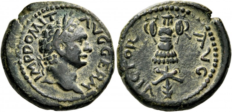 Domitian, 81-96. Assarion (Bronze, 20 mm, 6.60 g, 12 h), 92-93 (?). Caesaraea Ma...