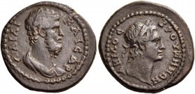 Aelius Caesar, 136-138. Assarion (Bronze, 20 mm, 4.91 g, 6 h). Bruzus in Phrygia. Λ.ΑΙΛΙ ΚΑΙCΑΡ Bare-headed, bearded and draped bust of Aelius to righ...