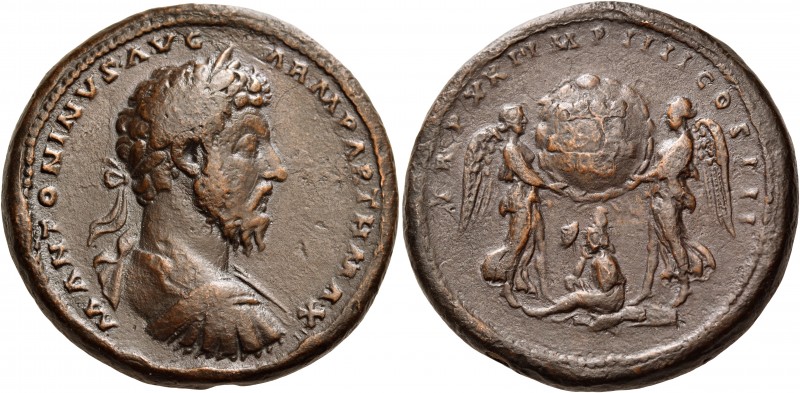 Marcus Aurelius, 161-180. Medallion (Orichalcum, 39 mm, 52.00 g, 11 h), Rome, 16...