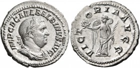 Balbinus, 238. Denarius (Silver, 20 mm, 3.11 g, 7 h), Rome. IMP C D CAEL BALBINVS AVG Laureate head of Balbinus to right. Rev. VICTORIA AVGG Victory s...