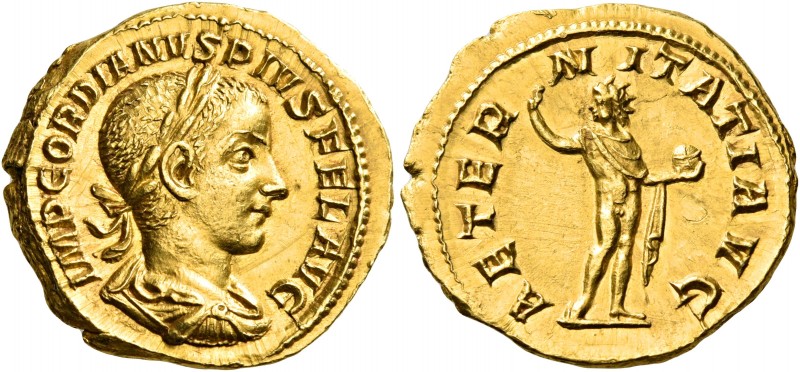 Gordian III, 238-244. Aureus (Gold, 20 mm, 5.24 g, 6 h), Rome, 240-243. IMP GORD...