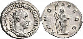 Trebonianus Gallus, 251-253. Antoninianus (Silver, 20 mm, 3.76 g, 7 h), Rome. IMP CAE C VIB TREB GALLVS AVG Radiate, draped and cuirassed bust of Treb...