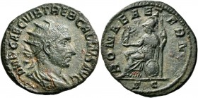 Trebonianus Gallus, 251-253. Dupondius (Orichalcum, 25.5 mm, 7.93 g, 11 h), Rome. IMP CAE C VIB TREB GALLVS AVG Radiate, draped and cuirassed bust of ...