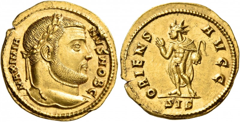 Galerius, as Caesar, 293-305. Aureus (Gold, 20 mm, 6.18 g, 6 h), Siscia, 302-305...