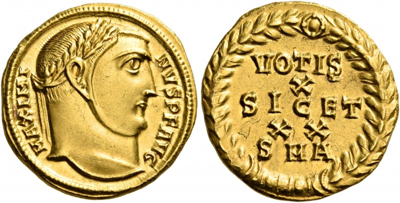 Maximinus II, 310-313. Aureus (Gold, 19.5 mm, 5.33 g, 11 h), Antioch, 311. MAXIM...