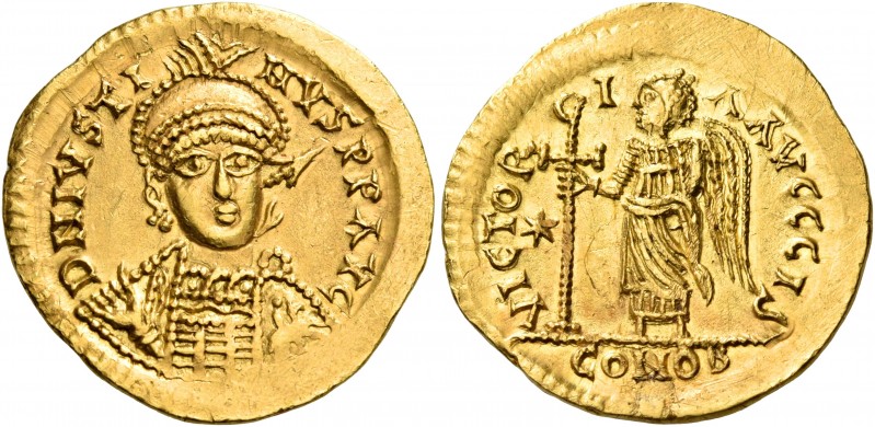 BURGUNDIANS. Sigismond, 516-524. Solidus (Gold, 20 mm, 4.43 g, 6 h), struck in t...