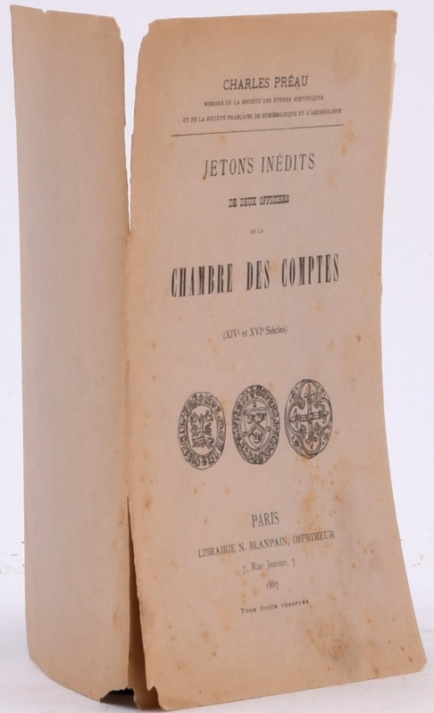 Préau (Ch.), Jetons inédits de deux officiers de la Chambre des Comptes, Paris 1...