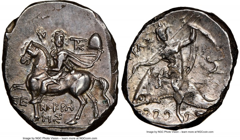 CALABRIA. Tarentum. Ca. 240-228 BC. AR stater or didrachm (20mm, 6.48 gm, 5h). N...