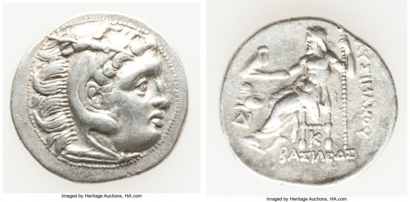 THRACIAN KINGDOM. Lysimachus (305-281 BC). AR drachm (19mm, 4.07 gm, 12h). Choic...