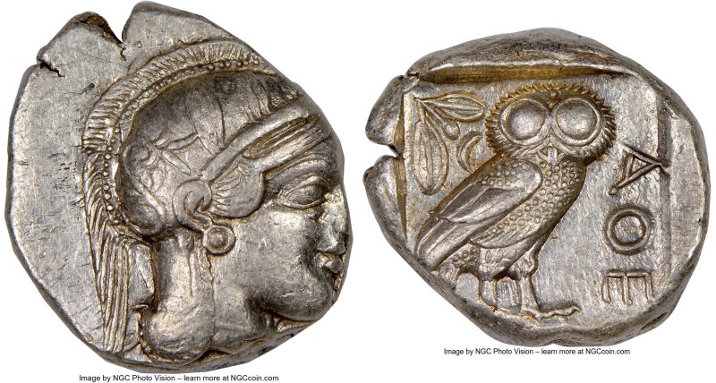 ATTICA. Athens. Ca. 440-404 BC. AR tetradrachm (25mm, 17.20 gm, 3h). NGC AU 3/5 ...