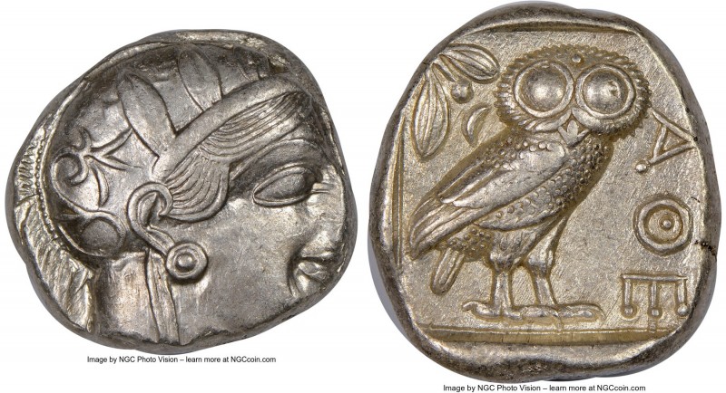 ATTICA. Athens. Ca. 440-404 BC. AR tetradrachm (24mm, 17.19 gm, 4h). NGC AU 3/5 ...