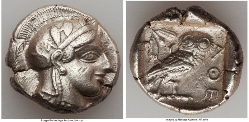 ATTICA. Athens. Ca. 440-404 BC. AR tetradrachm (26mm, 17.17 gm, 5h). XF, scuff. ...