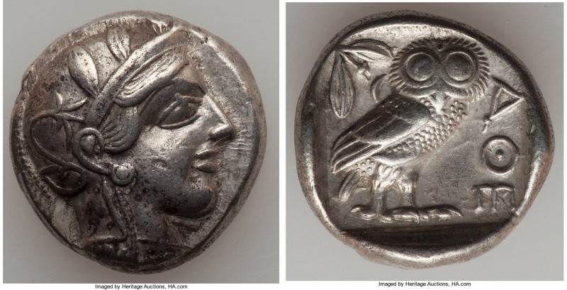 ATTICA. Athens. Ca. 440-404 BC. AR tetradrachm (24mm, 17.10 gm, 7h). XF. Mid-mas...