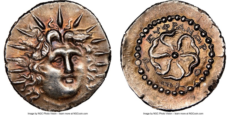 CARIAN ISLANDS. Rhodes. Ca. 84-30 BC. AR drachm (21mm, 4.07 gm, 12h). NGC Choice...