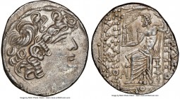 SELEUCID KINGDOM. Philip I Philadelphus (ca. 95/4-76/5 BC). AR tetradrachm (22mm, 1h). NGC AU. Posthumous issue of Antioch on the Orontes under Roman ...