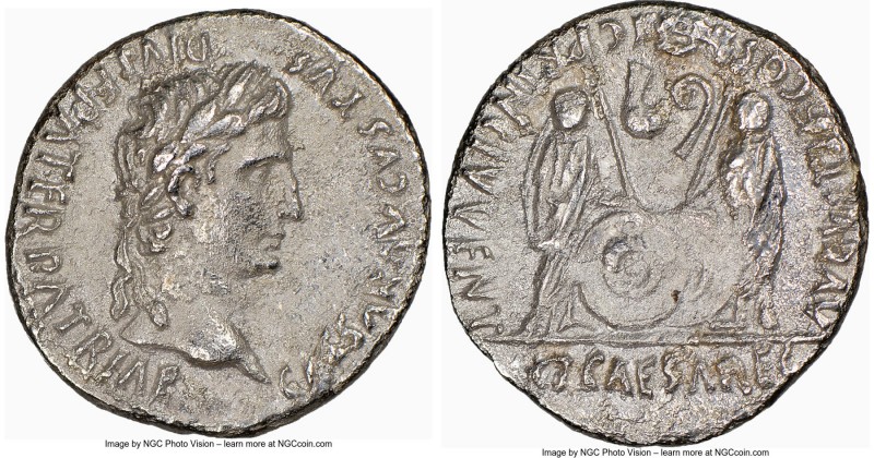 Augustus (27 BC-AD 14). AR denarius (18mm, 3.53 gm, 11h). NGC Choice AU 5/5 - 1/...