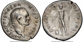 Vespasian (AD 69-79). AR denarius (19mm, 6h). NGC VF. Rome, AD 76. IMP CAESAR-VESPASIANVS AVG, laureate head of Vespasian right / IOVIS-CVSTOS, Jupite...