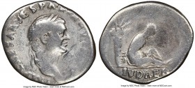Vespasian (AD 69-79). AR denarius (20mm, 6h). NGC Fine. Rome, 21 December AD 69-early AD 70. IMP CAESAR VESPASIANVS AVG, laureate head of Vespasian ri...