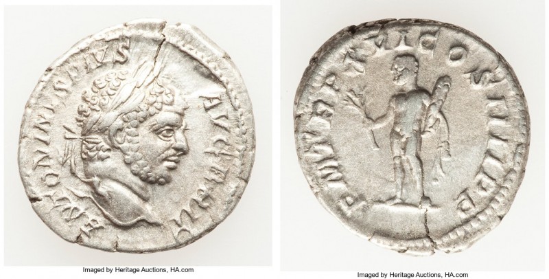 Caracalla (AD 198-217). AR denarius (19mm, 3.40 gm, 6h). XF. Rome, AD 213. ANTON...