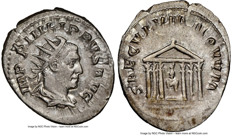 Philip I (AD 244-249). AR antoninianus (24mm, 4.38 gm, 2h). NGC MS 4/5 - 4/5. Ro...