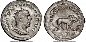 Philip I (AD 244-249). AR antoninianus (23mm, 6h). NGC XF. Rome, 1st officina, AD 247-248. IMP PHILIPPVS AVG, radiate, draped, and cuirassed bust of P...