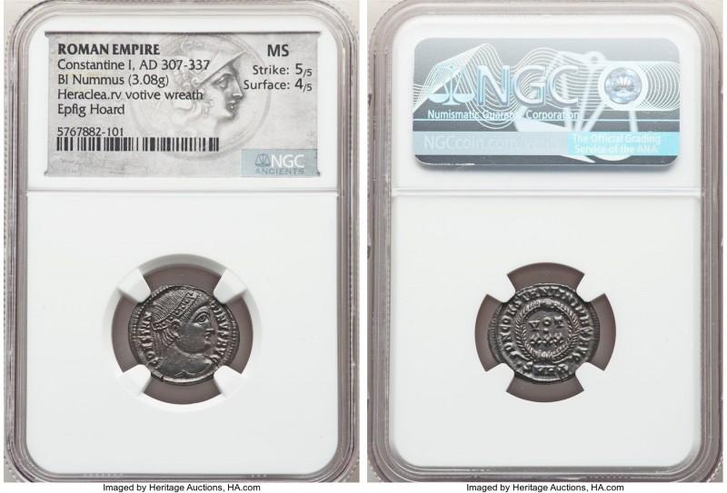 Constantine I the Great (AD 307-337). AE3 or BI nummus (19mm, 3.08 gm, 12h). NGC...