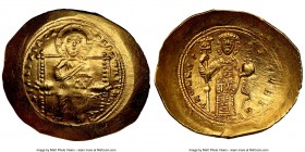 Constantine X Ducas (AD 1059-1067). AV histamenon nomisma (28mm, 4.42 gm, 5h). NGC MS 4/5 - 5/5. Constantinople. +IhS IXS RЄX-RЄSNANTIhm, Christ seate...