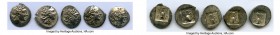ANCIENT LOTS. Greek. Lycian League. Ca. 48-20 BC. Lot of five (5) AR hemidrachms. VF-XF. Includes: Five (5) AR hemidrachms - Laureate head of Apollo r...