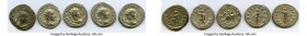 ANCIENT LOTS. Roman Provincial. AD 3rd century. Lot of five (5) BI tetradrachms. About VF-VF, Silvering. Includes: BI tetradrachm (5), various rulers....